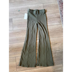 DONNI Olive Green Flared Pants with Seam Detail